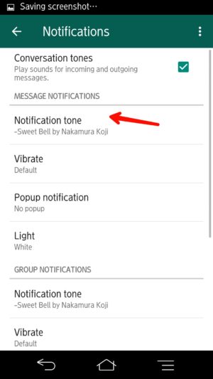 Tap nada notifikasi pada menu notifikas pesan