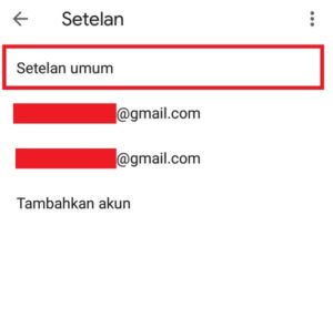 "Setelan umum" untuk melanjutkan