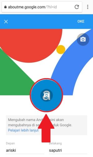 Tampilan saat berada di mode edit pada pengaturan email