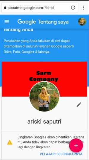 Hasil akhir saat gambar profil dan sampul berhasil diterapkan