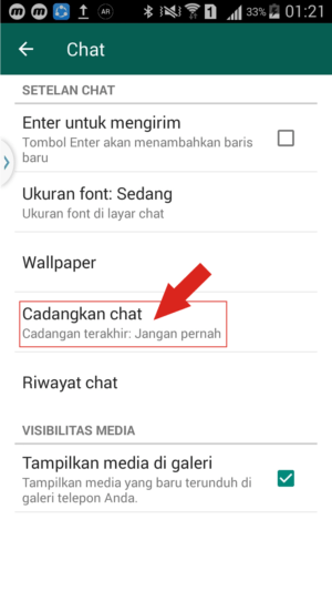 Cadangkan riwayat chat kamu, dan tunggu prosesnya.