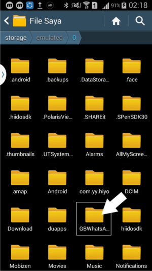 Ubah folder GBWhatsApp menjadi folder WhatsApp saja.