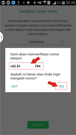 Verifikasi no telpon kamu.