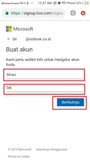 masukkan nama depan dan nama belakang kamu