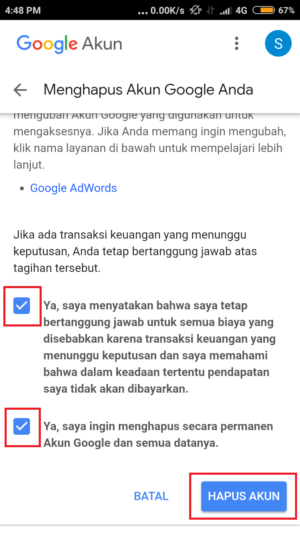 Cara menghapus akun gmail (atau akun google) 10