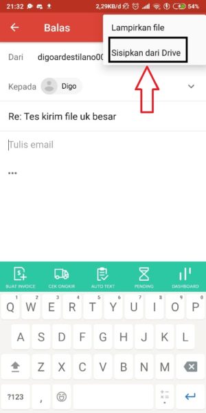 Pilih sisipkan dari drive