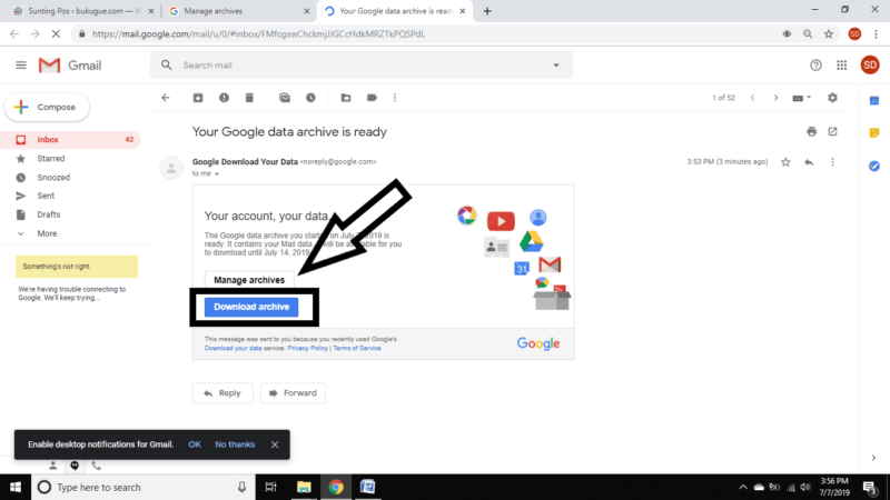 Cara mem-backup pesan email di inbox Gmail ke komputer kamu 51