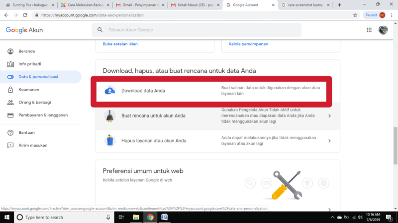 Cara mem-backup pesan email di inbox Gmail ke komputer kamu 5