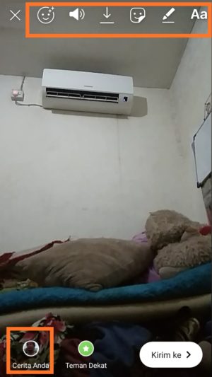 Video yang sudah direkam bisa diedit sedikit dulu baru dikirim ke cerita saya.