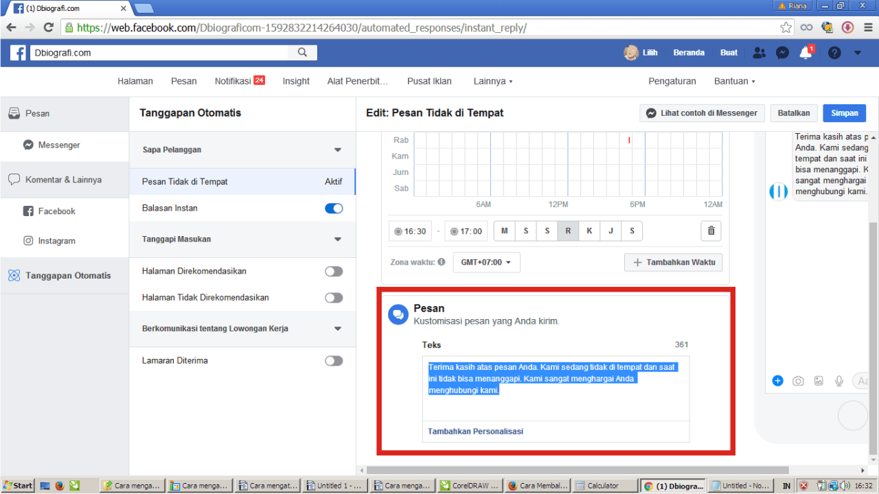 Kamu juga bisa mengedit kalimat informasinya.