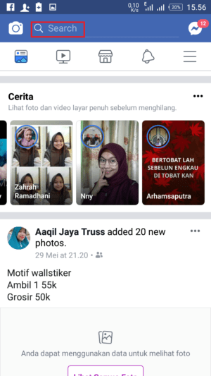 Gambar 1. Beranda facebook