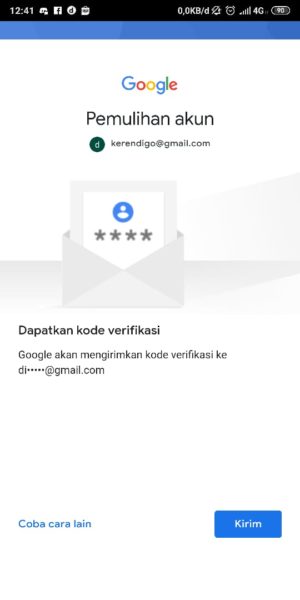 Pemulihan akun menggunakan Gmail