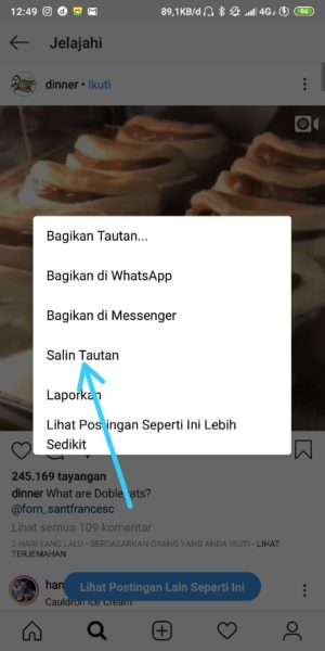 Pilih Salin Tautan
