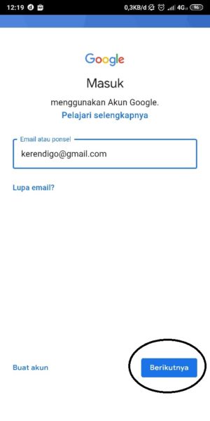 Masukkan Email Lalu Pilih Next