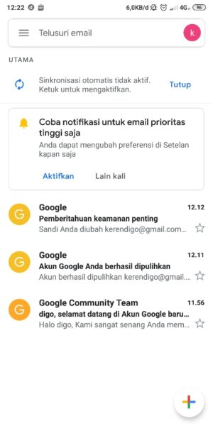 Berhasil Memulihkan Akun