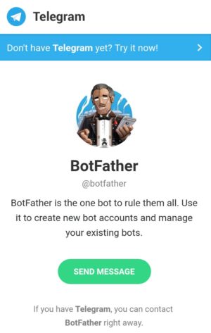@BotFather adalah bot untuk menciptakan atau melahirkan bot - bot baru di Telegram