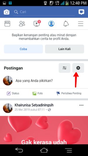 Tap icon setting