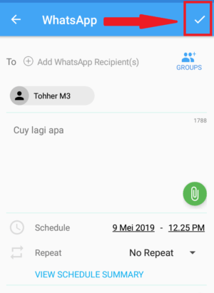 Cara menjadwal pengiriman pesan whatsapp agar terkirim otomatis 73