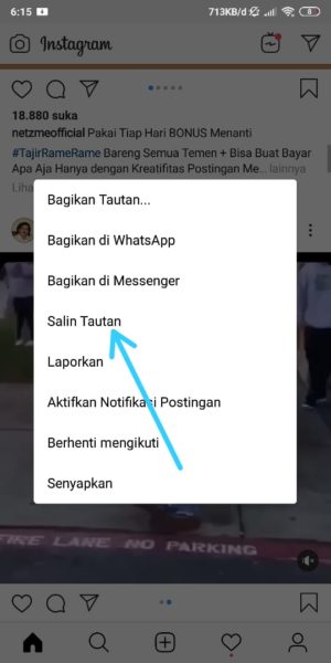 Pilih Salin Tautan