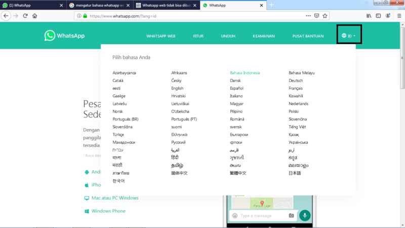 Cara mengubah bahasa di Whatsapp ke bahasa indonesia 6 Mengganti Bahasa Whatsapp