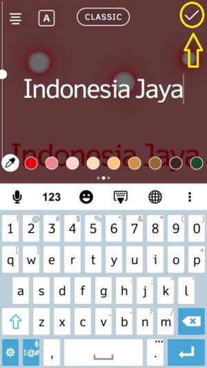 Ketuk tanda centang