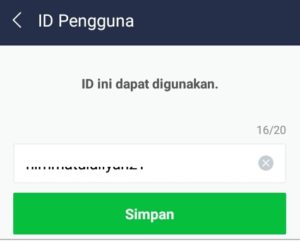 Jika ID LINE yang kamu masukkan belum ada yang memakai, maka akan muncul pesan “ID ini dapat digunakan”. Selanjutnya ketuk menu Ingat, saat kamu mengetuk menu Simpan