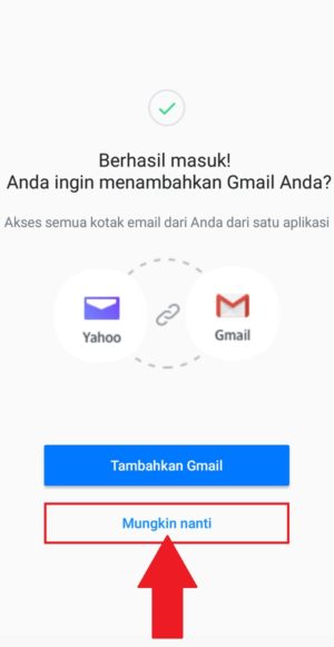 Cara login banyak akun email Yahoo sekaligus (dalam 1 hp) 2 Login akun pertama berhasil