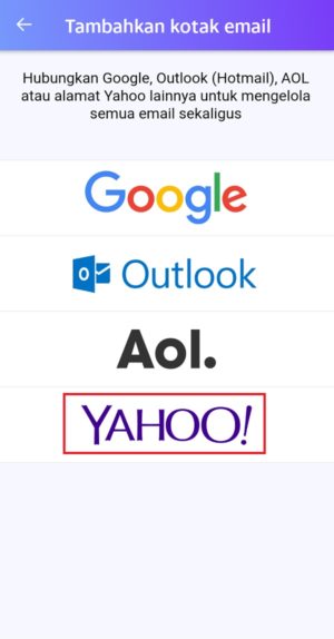 Cara login banyak akun email Yahoo sekaligus (dalam 1 hp) 5 Berbagai layanan email yang dapat digunakan untuk login di aplikasi Yahoo Mail