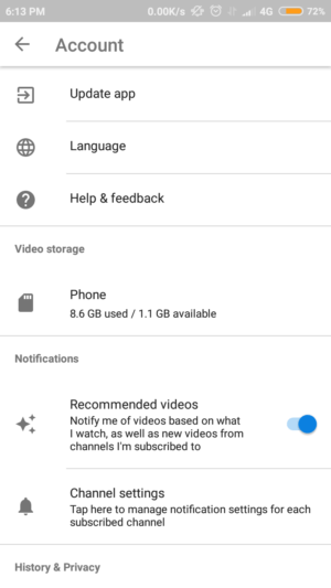 tap languange untuk mengubah bahasa pada youtube go