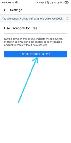 Pilih "Use Facebook For Free"