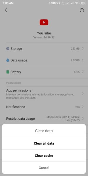 Cara keluar (logout) dari akun Youtube 10 Pilih Clear All Data