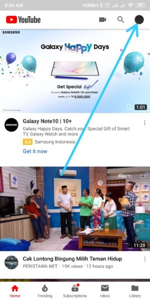 Cara keluar (logout) dari akun Youtube 3 Masuk Ke Halaman awal Youtube