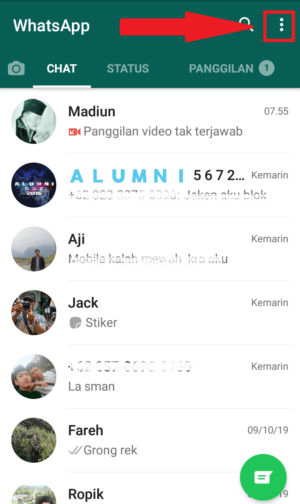 masuk opsi titik tiga pojok kanan atas
