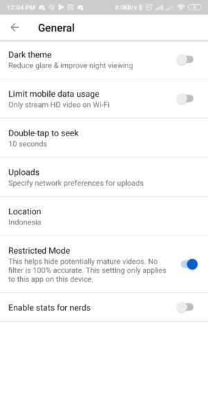 Cara membatasi konten video di youtube untuk anak-anak 4 aktifkan mode terbatas