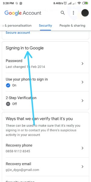 Cara mengaktifkan (dan menonaktifkan) verifikasi 2 langkah gmail 3 masuk ke menu signing to gogle
