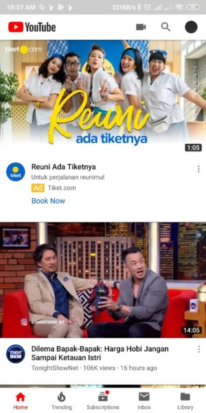 Masuk ke halaman utama youtube