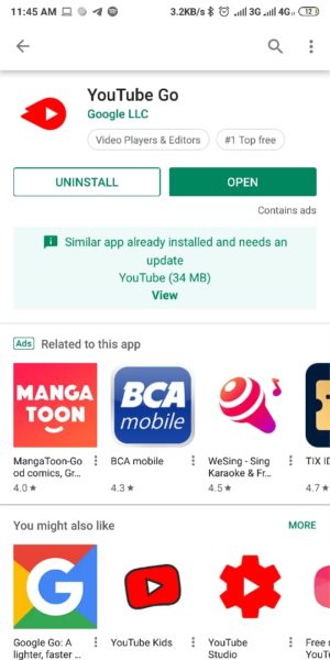 Aplikai Youtube Go