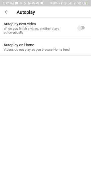 Cara mengaktifkan autoplay video di youtube 7 Slide off untuk menonaktifkan fitur "autoplay next video"