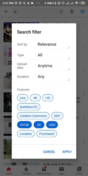 Cara mencari video di youtube dengan fitur search filter 6 Video dengan tampilan unik