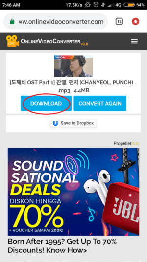 tap download untuk memulai proses pengunduhan