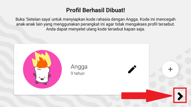 klik icon panah untuk melanjutkan