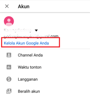 Cara setting youtube untuk menghapus history otomatis secara berkala 3 klik link kelola akun google anda