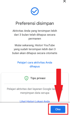 Cara setting youtube untuk menghapus history otomatis secara berkala 19 klik ok untuk setuju