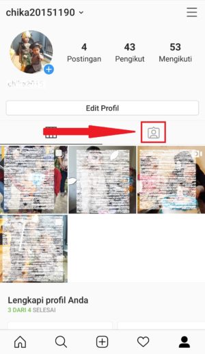 masuk ke menu icon orang