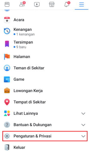 masuk ke menu pengaturan & privasi