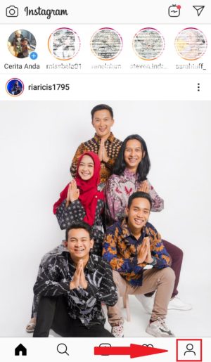 masuk ke profil instagram