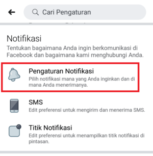 geser kebawah hingga ketemu "notifikasi"
