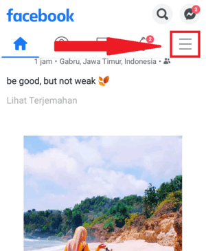 masuk opsi garis tiga