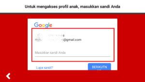 Cara menonaktifkan fitur pencarian di aplikasi Youtube Kids 11 masukan akun google yang kalian gunakan