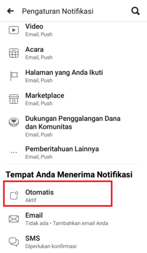 scrol dan masuk menu otomatis
